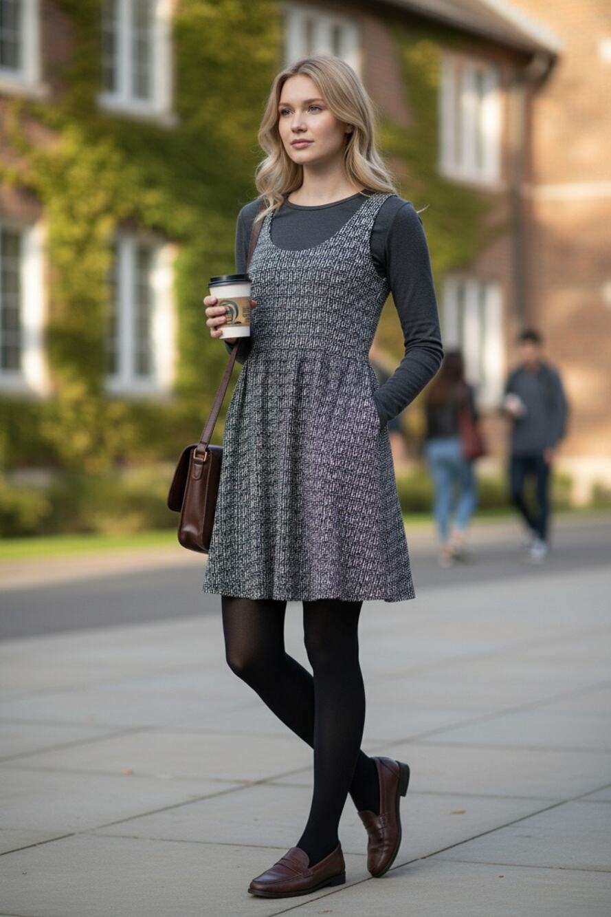Silence & Noise Urban Outfitters Jumper Dress Pockets Sz S Black White Academia